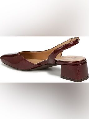Naturalizer Patent Burgundy Slingback Block Heel Shoes Size 9 Wide